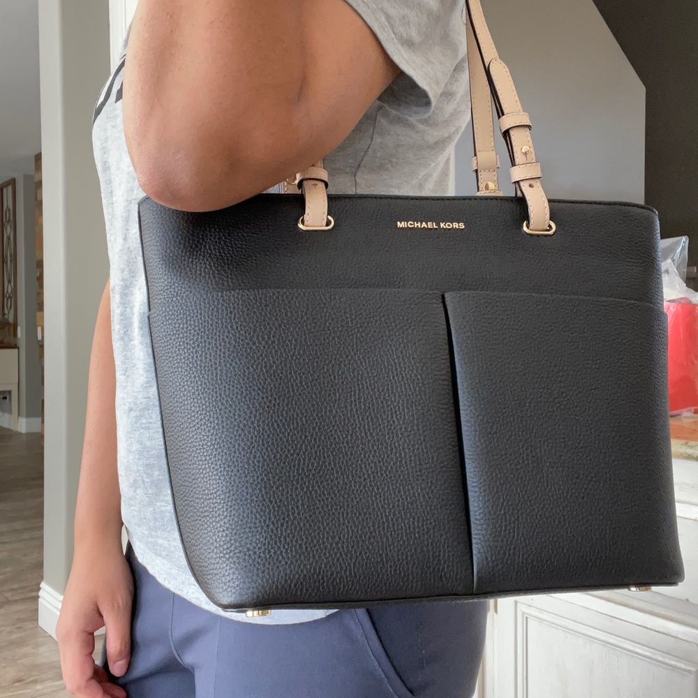 New 🖤 mk  Bedford M top zip pocket pebbled leather tote - Picture 10 of 11